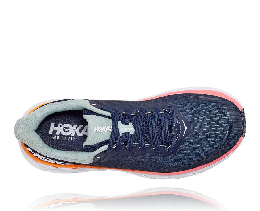 Hoka Australia One One Clifton 7 - Womens Running Shoes Navy/White - NBEMT-2760